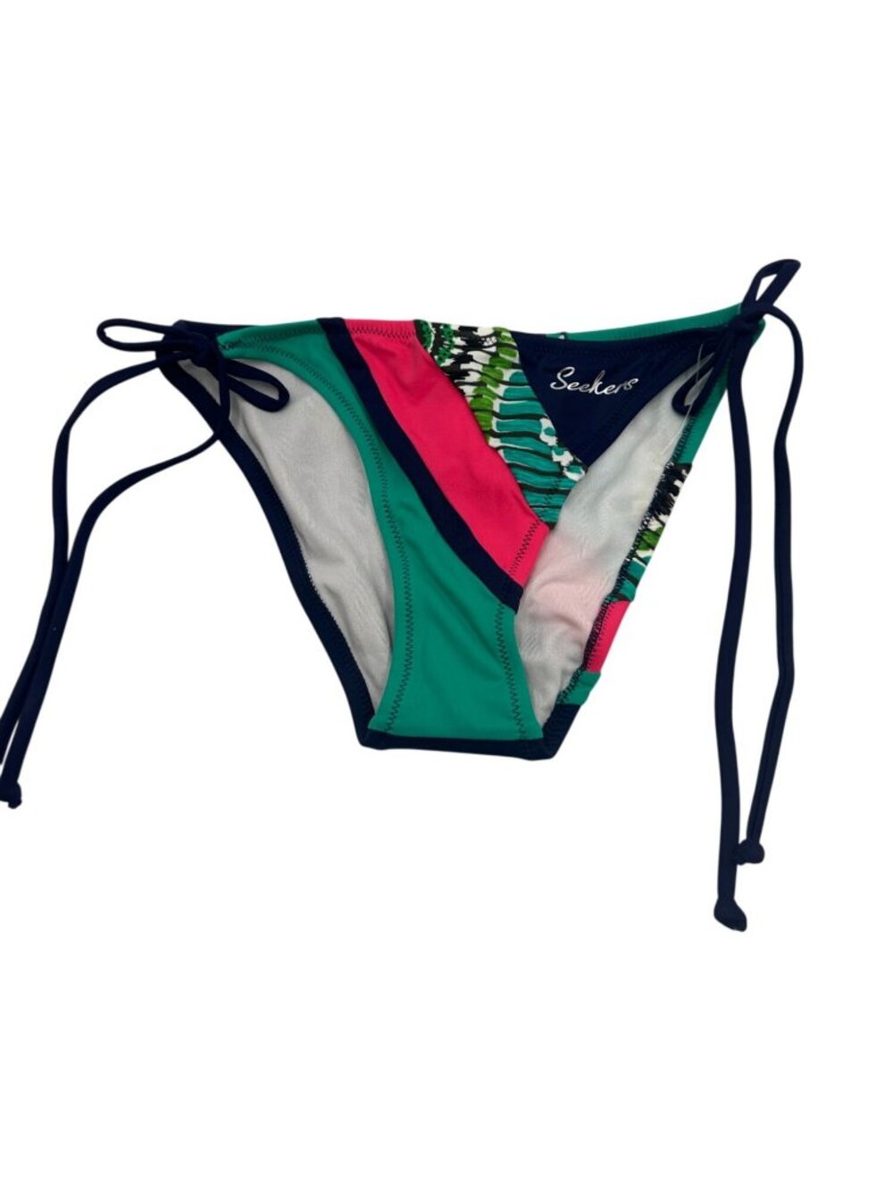 Seekers Womens Bikini Bottom Large Multi-Color Tie-String Side Swimwear Liner